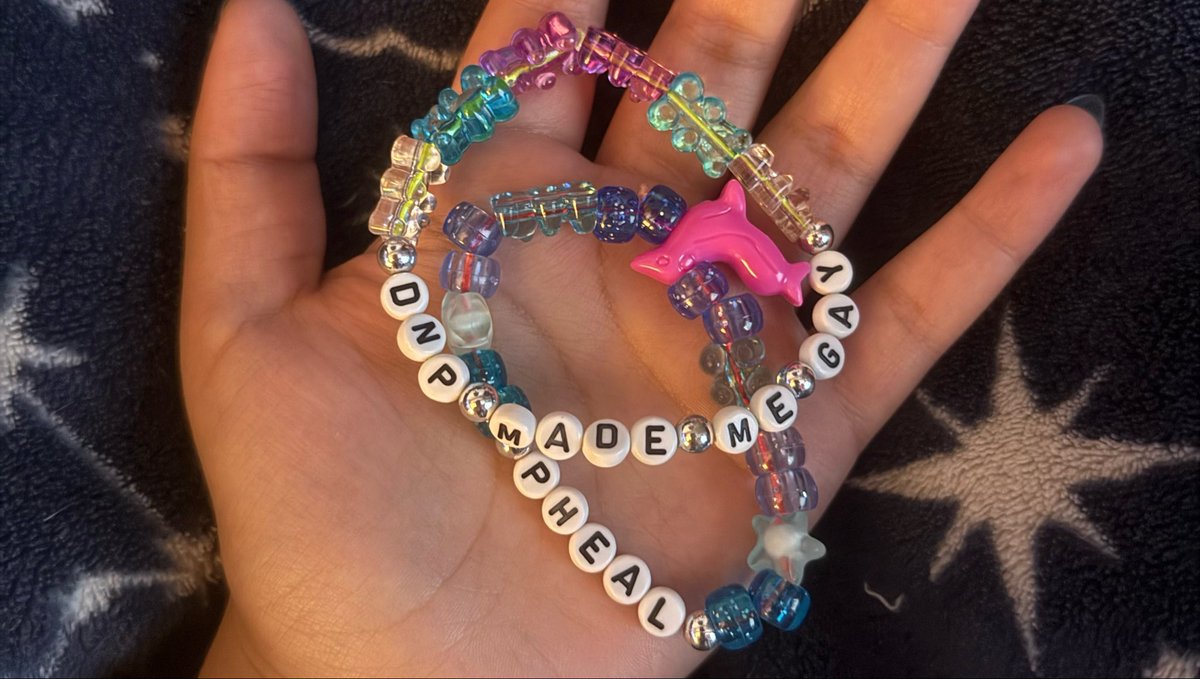 meowsforlance's tweet photo. Thank you to the person who gave me these in Seattle I love my little bracelet haul 🥹🥹 https://t.co/nwTEBunLgj