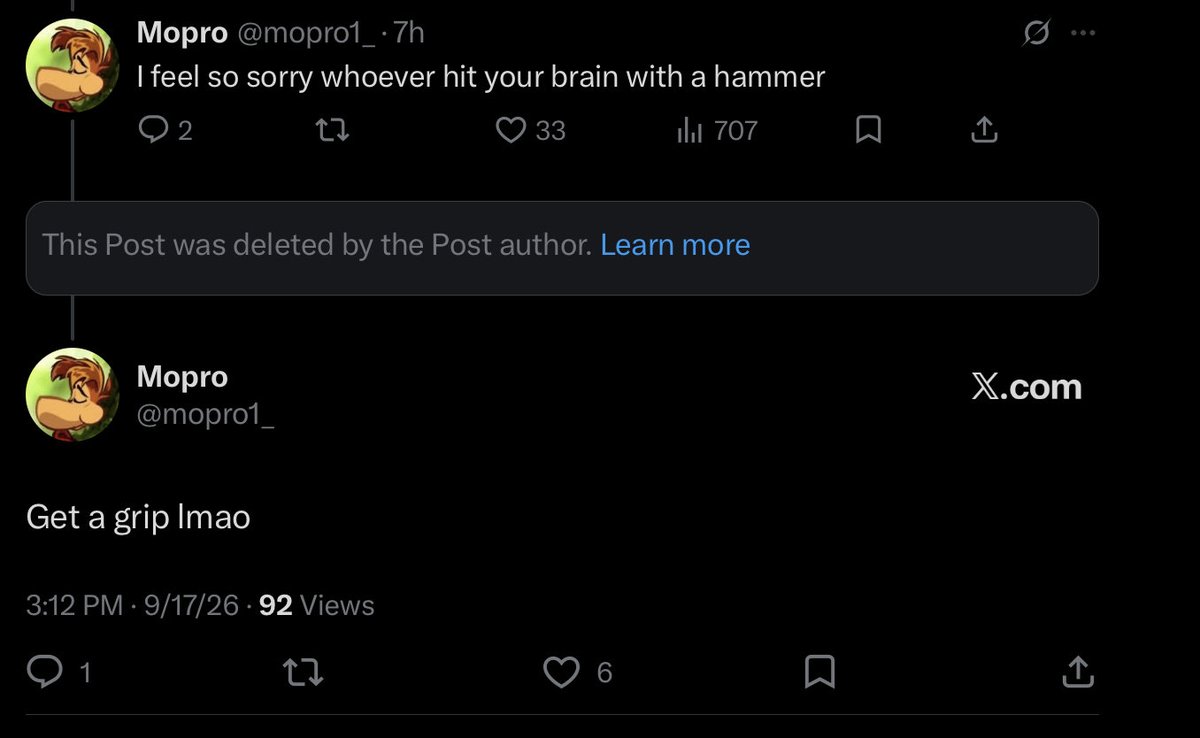 mopro1_'s tweet photo. @nineirlest What’s wrong is you made fun of my mom and deleted it 🤷‍♂️ https://t.co/4eZGRf3C8M