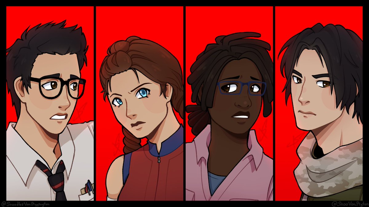 SnooVonPigton's tweet photo. #DeadByDaylight #DeadByDaylightFanart #Dbd #Dbdfanart #DwightFairfield #MegThomas #ClaudetteMorel #JakePark https://t.co/r6hFQygbN3