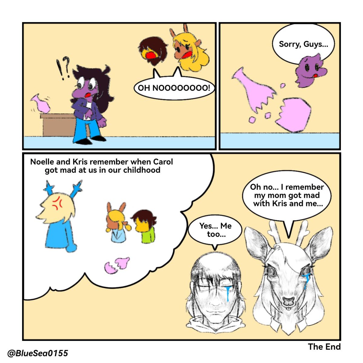 BlueSea0155's tweet photo. Breaks a vase 😨
#deltarune  #kris  #noelle_holiday  #susie https://t.co/tSn1gbA5k0