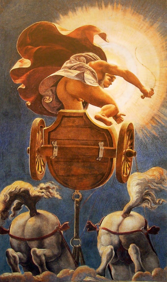 RealHellenist's tweet photo. Chariot of the Sun by Giulio Romano https://t.co/6olOSFyONQ
