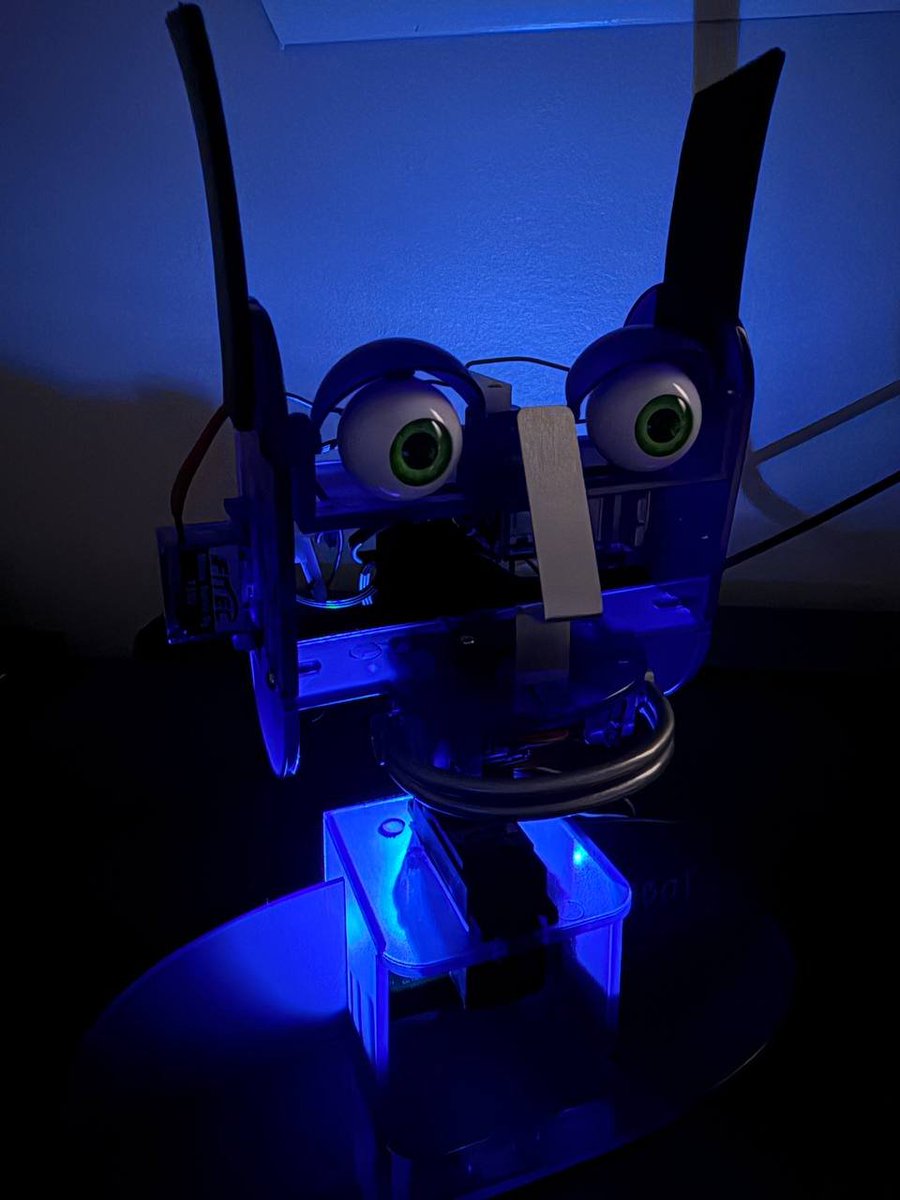rodenlab's tweet photo. Found an old Ohbot I haven’t used in years and I think I’ve found a much better use for it.

I’m going to try giving HYBRID001 a physical body.

The idea is to map outputs from the hybrid nervous system directly to the Ohbot’s motors, so instead of only watching neural activity on a screen we can actually see those signals produce physical movement.

Then start feeding real sensor input back into the system.

Very early experiment but this could get interesting pretty quickly.