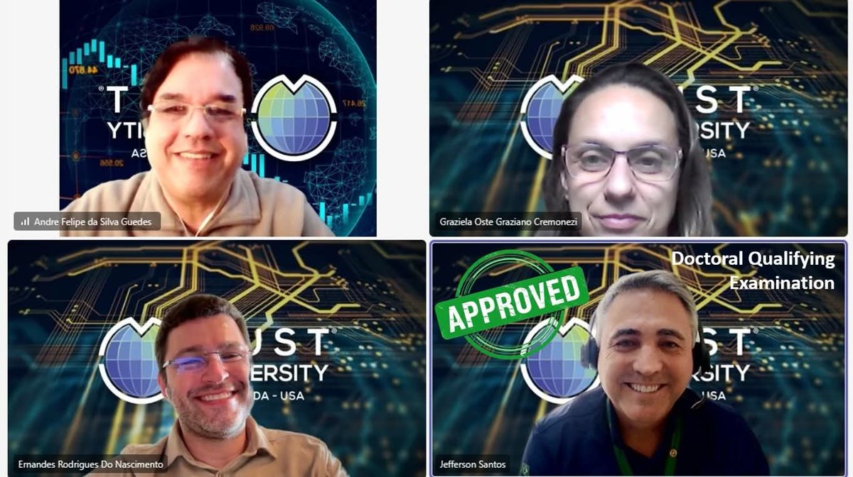 afguedes's tweet photo. 🎓 Parabéns, Jefferson, Lelles e Renato!

É uma grande satisfação parabenizá-los pela aprovação no Doctoral Qualifying Examination da MUST University. 👏

Parabéns pela conquista e muito sucesso na continuidade da jornada!! 🚀📚

#mustuniversity #DBA #research #florida #usa https://t.co/aMUpjmMptV