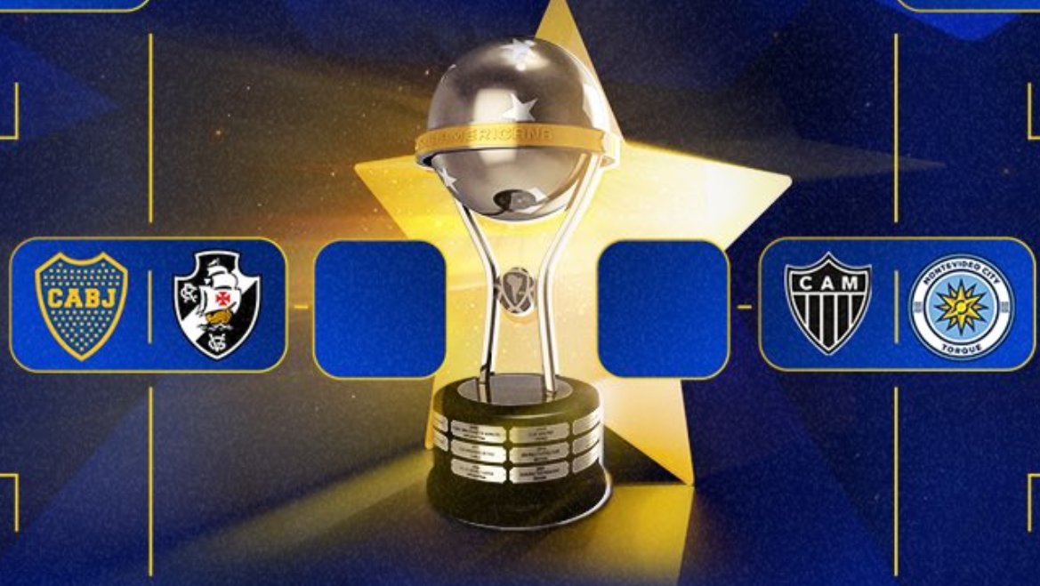 la12tuittera's tweet photo. ✅CONFIRMADAS las SEMIFINALES de la COPA SUDAMERICANA:

➡️#Boca vs Vasco Da Gama (definen en 🇧🇷)
➡️Atlético Mineiro vs Montevideo City Torque. (definen en 🇺🇾)

➡️Ida: semana del 14/10
➡️Vuelta: semana del 21/10 https://t.co/ggJMR5zwc1