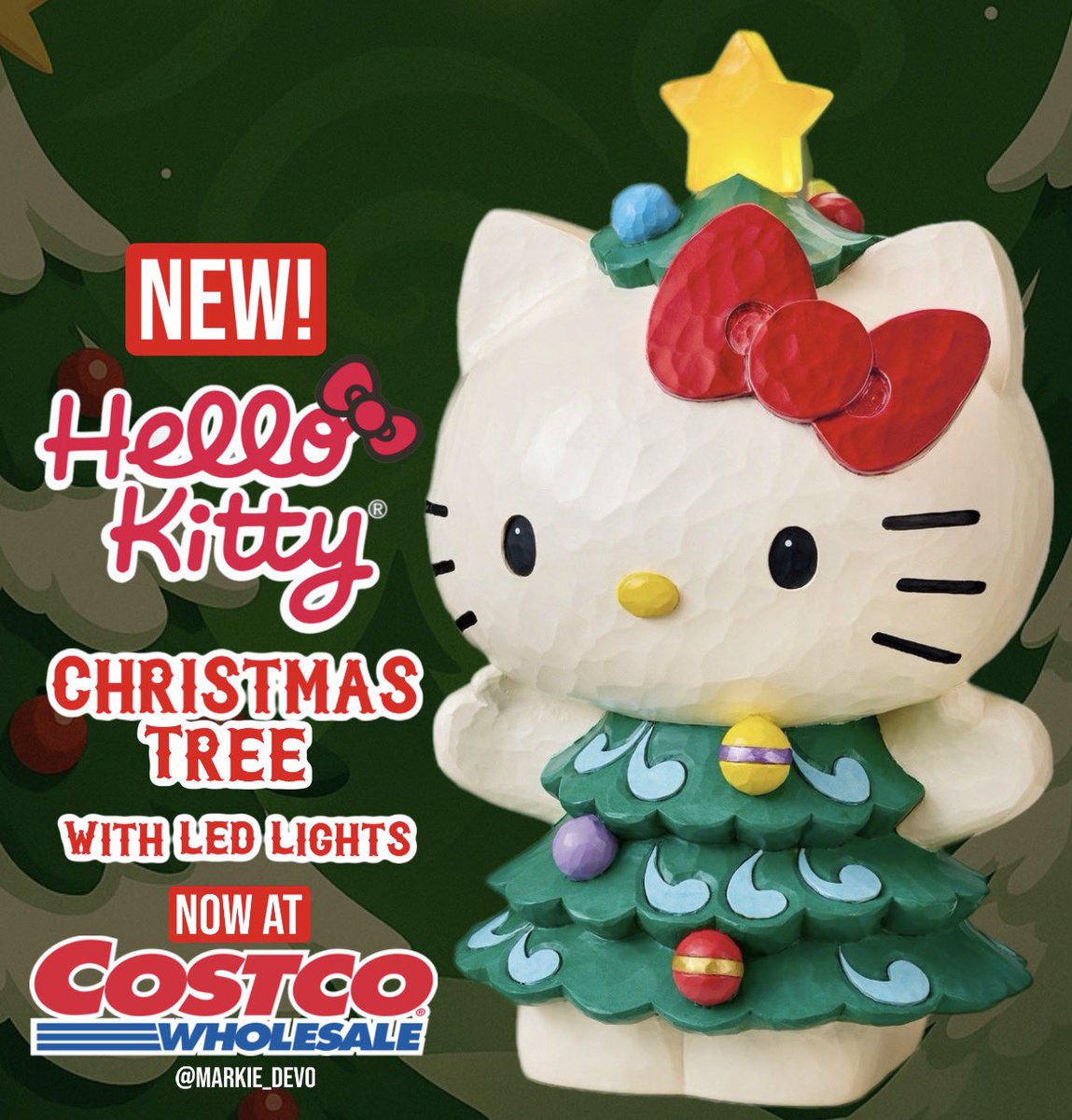 markie_devo's tweet photo. I can see the people running to Costco now!😅

New Hello Kitty Christmas Tree Mold with LED Lights.

🛒📲Get it online and in-stores at Costco now. It goes for $79.99. 

(News/Image::Costco)

Thoughts👇🏻 https://t.co/6atNMqs4TA