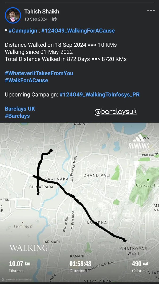 TabishSk21's tweet photo. * #Campaign : #124O49_RunningForACause *

Distance Ran on 18-Sep-2023 ==> 05 KMs
Running since 09-Aug-2022 
Total Distance Ran in 406 Days ==> 2031 KMs

#WhateverItTakesFromYou
#RunForACause

Upcoming Campaign: #124O49_WalkingToInfosys_PR 

@hcltech 
#HCLTechnologies https://t.co/c6V4RZzWqr