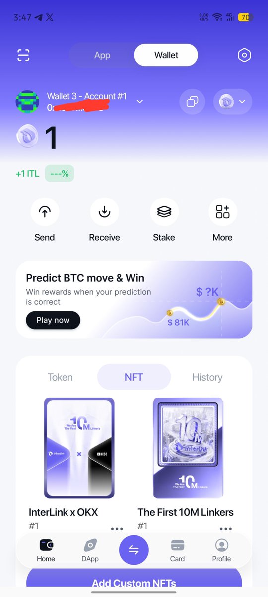 s69620864's tweet photo. Received my 2 NFTs and 1 ITL successfully! 🥳💜
Big thanks to the InterLink team. Really appreciate this one! 🙌🔥 LFG InterLink! 🚀 #itl #itlg #interlink https://t.co/UrMiCBe8Xn