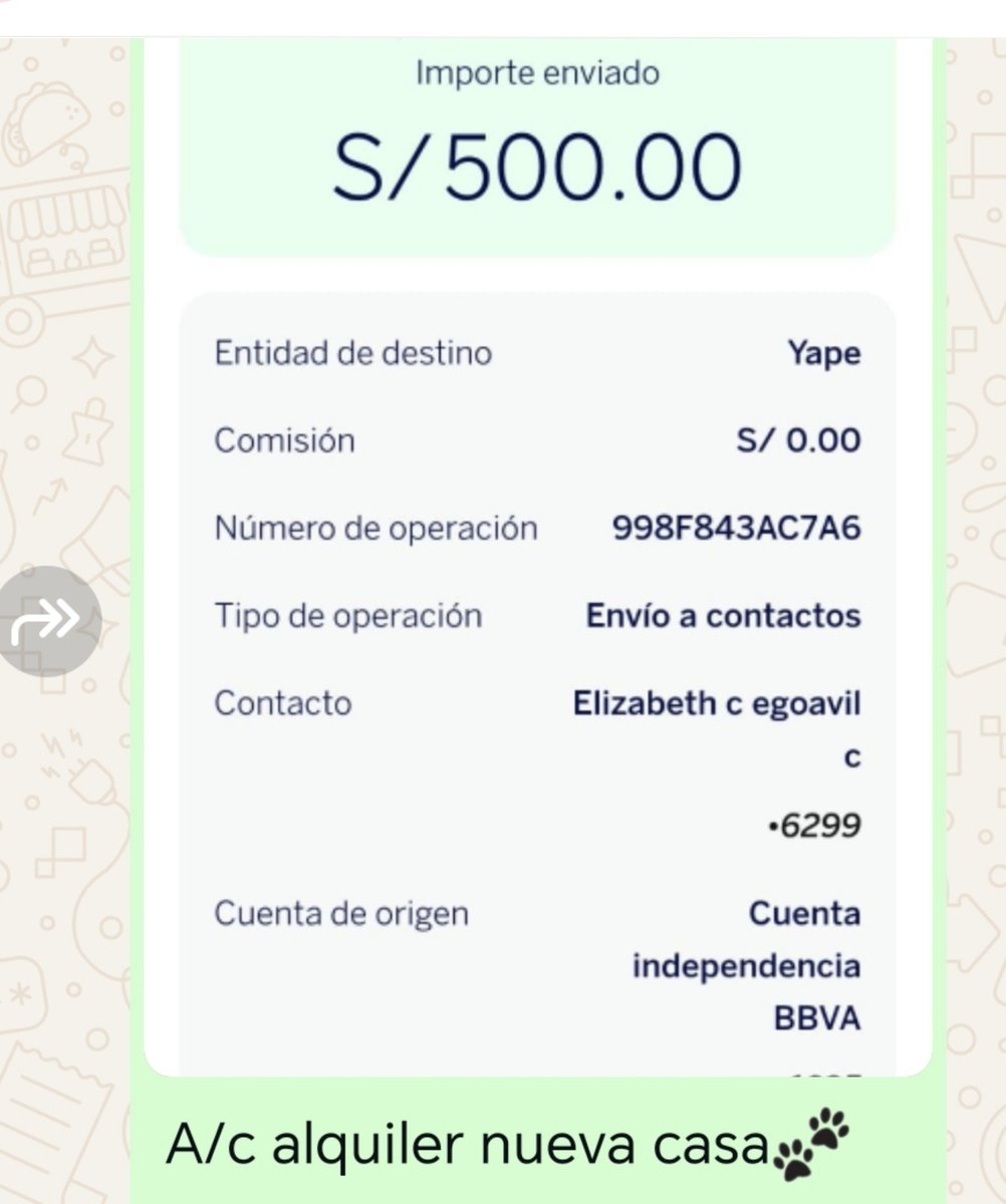 _arlettesalazar's tweet photo. 2da Actualización🚨
Vamos los primeros s/500‼️de los s/1,500 que necesitamos para mudarnos a la nueva casa🐈🐕 

Gracias a quienes se van sumando 🙏🏼😭porfavor sigamos todo suma Nos falta s/1,000 #RT

Ya aboné 500 a/c
🔴Yape/plin 934962128 Jaquelyn Salazar https://t.co/Sctr1ebgE1 https://t.co/YVZv7zdQOn
