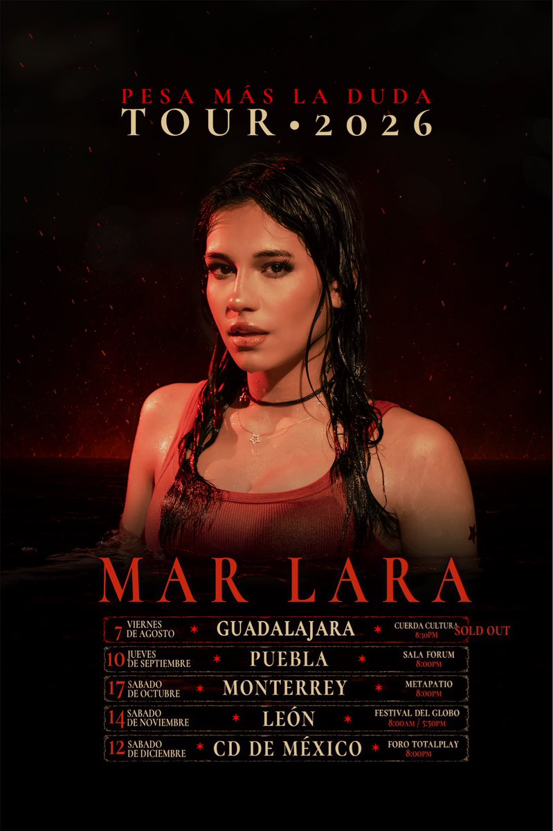 MarLara_Oficial's tweet photo. Mi primer tour es un sueño hecho realidad ♡
Nos vemos en las fechas que faltan y quién sabe, a lo mejor nos vemos también el 2027👀

Lxs amo, gracias por ir caminando conmigo y hacer mis sueños realidad juntos, lxs amo, nos vemos pronto⭐️⭐️🪐🪐🪐✰ ✰ ✰

Boletos tour: https://t.co/FPKAcE7le8