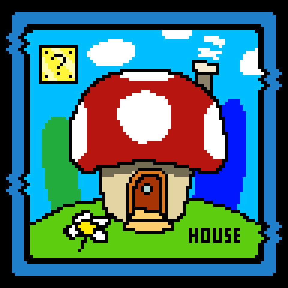 gambitono's tweet photo. #pixelart #pixel #house #mario #nintendo #mushroom https://t.co/5pXScxUiMu