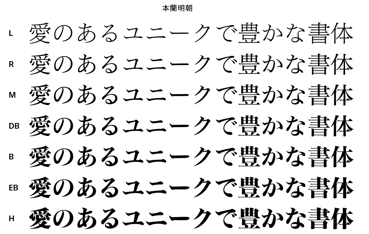 Morisawa_JP's tweet photo. 【2026年度 #新書体｜本蘭明朝】

写植時代に生まれた、明瞭さと引き締まった雰囲気を兼ね備えた明朝体✨

現代の表示環境を考慮したコントラストの調整を行い、写研書体の「改刻フォント」としてご提供します☺️

来月10/14から提供開始予定です◎

📝詳細はこちら
https://t.co/2JE97m2G4K https://t.co/mDhBC8g1Il