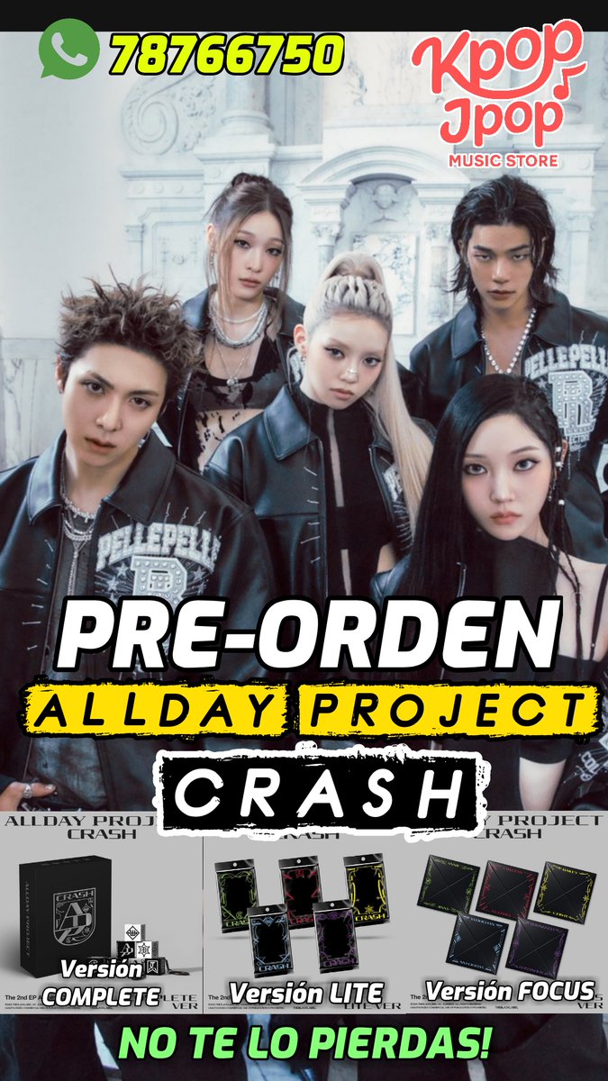 KpopJpop_store's tweet photo. 🏮⛩️ #KpopJpopMusicStore ⛩️🏮
#ALLDAY_PROJECT_CRASH 

#Tarzzan #Annie #Bailey #Woochan #Youngseo

‼️ +Información‼️ whatsapp 📩 https://t.co/HDc4Ordmuz 

#Album #kpopstore #Bolivia #KPOP #KpopBolivia #kpopalbums 
#ALLDAYPROJECT #ADP #올데이프로젝트
#CRASH #AllDayProjectBolivia https://t.co/sqjY8NKfHr