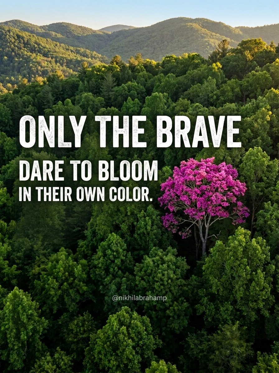 nikhilabrahamp's tweet photo. They’ll tell you to adapt, to quiet the noise, to fade into the landscape. Don’t.
Only the brave have the courage to bloom in a hue all their own. Let them wonder how you became so bright. 🌸✨
#WildAndUnruly #TruthToPower #Unyielding #BloomWithin #DepthOfMind #FindingYourself #PoeticVibes #VisualPoetry