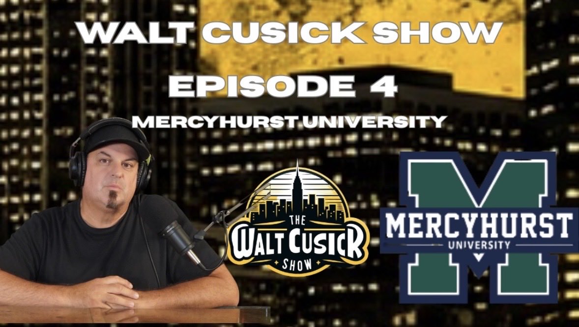WaltCusickShow's tweet photo. Episode 4 - Mercyhurst University 
Out Now - Walt Cusick Show
@YouTube @ApplePodcasts @Spotify @facebook https://t.co/xrE5mWH8to