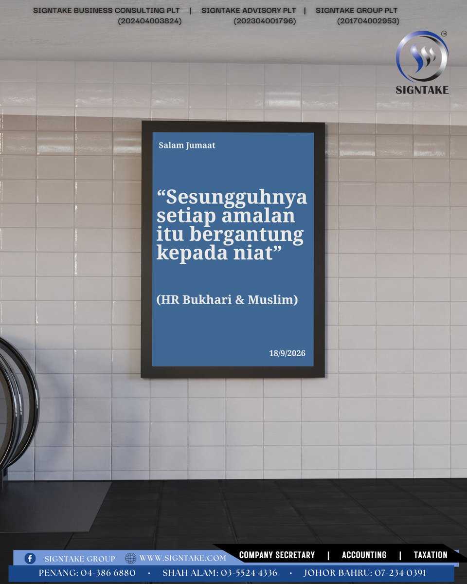 Signtakesas's tweet photo. "sesungguhnya setiap amalan itu bergantug kepada niat" https://t.co/o3hbmpshIU