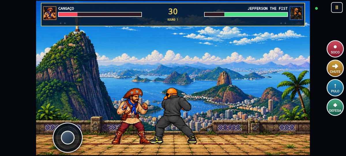 DiJavox's tweet photo. Estou devolvendo um jogo de luta 2D com identidade brasileira, em batalhas rápidas e intensas por cenários inspirados em lugares marcantes do Brasil. Com visual em pixel art, o jogo mistura a essência dos clássicos de arcade com uma atmosfera urbana totalmente nacional. https://t.co/vJGeOt6YhL