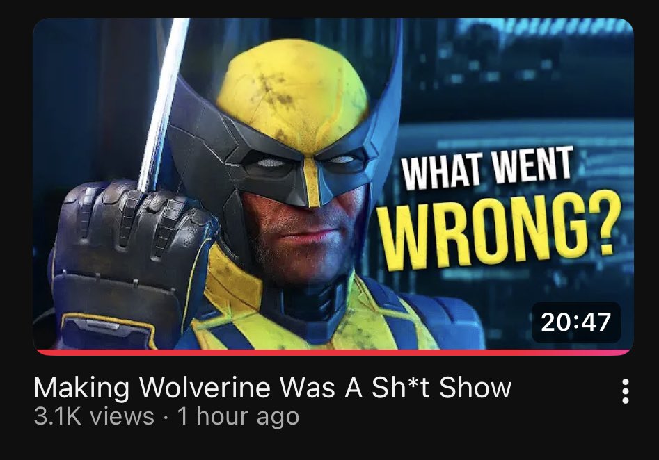 fawnsSteel's tweet photo. Please go watch this video about Marvel’s Wolverine by PM. Films because the development of this game is nuts.

Fuck you @PlayStation. 
@insomniacgames deserved better. https://t.co/OWiPsHcpKI