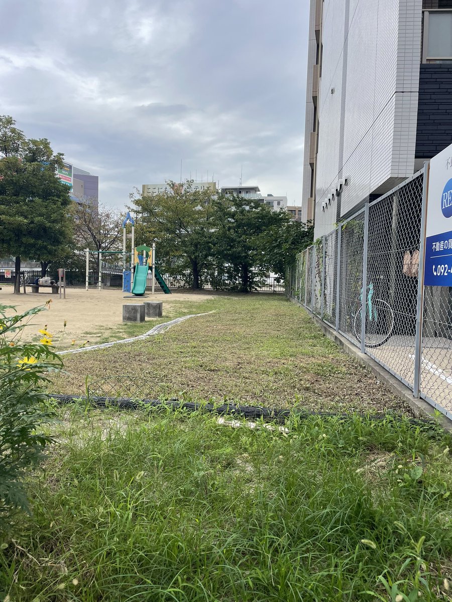 nyonnyon0806's tweet photo. 今日もこの公園から始まります。

ここのマンションの7階退去出ましたよ😇

1LDK 95,000円〜。

駐車場　機械式ならありまっせぇ〜🚗 https://t.co/9KSKoqOkSt