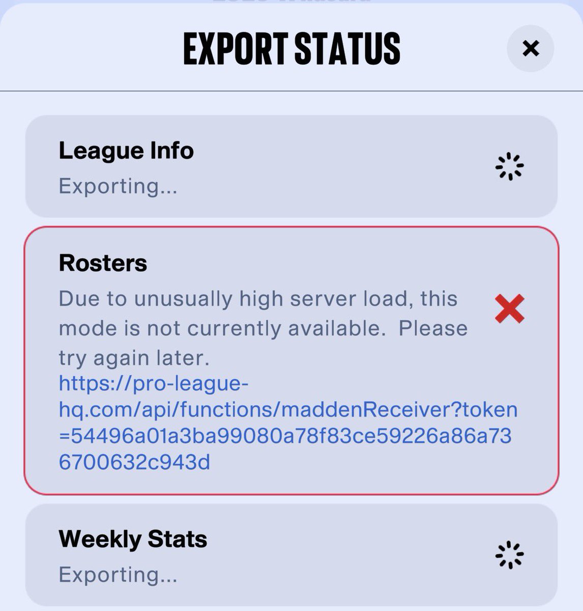 ProLeagueHQ's tweet photo. Anyone else experiencing this with the Madden companion app?
#maddencompanion #madden #maddenfranchise https://t.co/cDTk9gGGvI