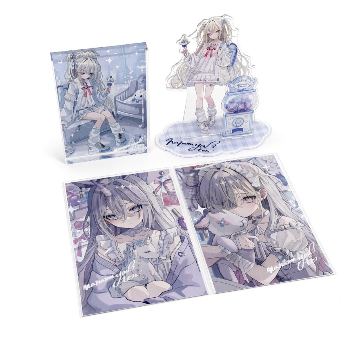 zennn15's tweet photo. 『七宮てん×ウェブポン』が販売中！！ウェブポン限定グッズがハズレなしで必ずどれか当たる！9/27(日)23:59までの期間限定販売なのでお見逃しなく！複製サイン入りBIGアクリルスタンドが当たるフォロー&amp;リポストキャンペーンも実施中！！https://t.co/XKPhmbFSnU #七宮てんウェブポン @moon10o0 https://t.co/Xz9PqsTzoa
