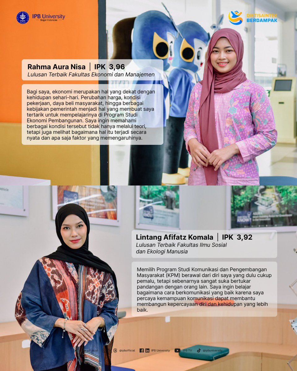 ipbofficial's tweet photo. Kami ucapkan selamat kepada para Lulusan Terbaik Tahap III Tahun Akademik 2026/2027!

Lembar petualangan baru akan segera dimulai!

#IPBUniversity
#IPBNesian https://t.co/sQB5iwpDle