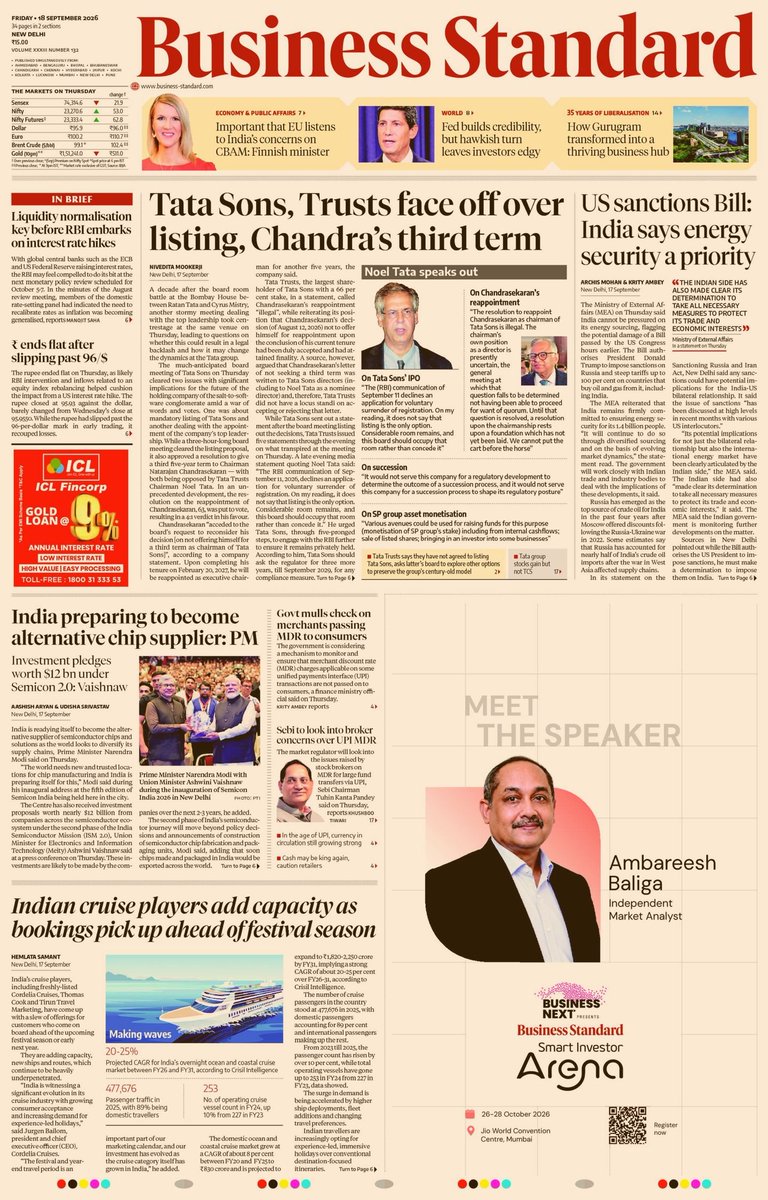 bsindia's tweet photo. The Business Standard front page is out.

Here’s a snapshot of today’s biggest business stories.

https://t.co/MvqwXCUTyP https://t.co/d0WEH3N7Mg