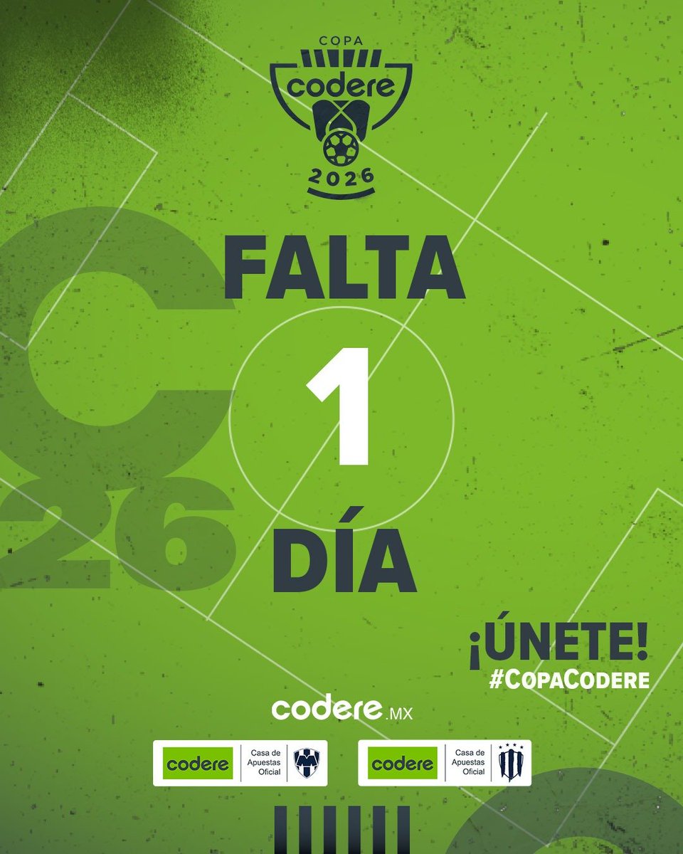 CodereMX's tweet photo. 😱 Sobrinos, estamos a menos de 24 horas para lanzar la dinámica con la que podrán ganarse su lugar en la #CopaCodere 2026.

Atentos a todas mis redes que... ¡Mañana es el día!

Suerte a todos 🍀 https://t.co/S5eGzaMOmx