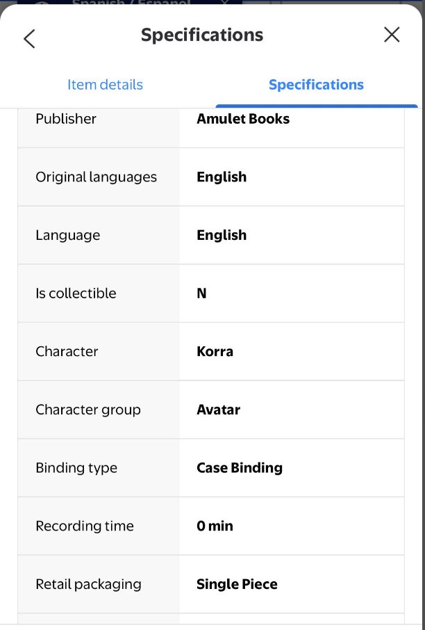 lok_repository's tweet photo. Possible spoiler: according to Walmart, Untitled Amulet: Fracture Story (Chronicles of the Avatar 7) by Randy Ribay will be about Korra. https://t.co/ZwF3E9KVnH