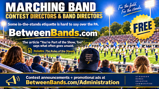 Accoladi's tweet photo. Contest Directors: Wish parents understood contest etiquette without needing a lecture from the press box?

 🛑 Let https://t.co/hU7Pc5SekG do the work with our free guide, "You’re Part of the Show, Too." 📖🎷 

Get free PA &amp; promo tools for your event: https://t.co/47EQD9MKUg https://t.co/EI5903sKpk