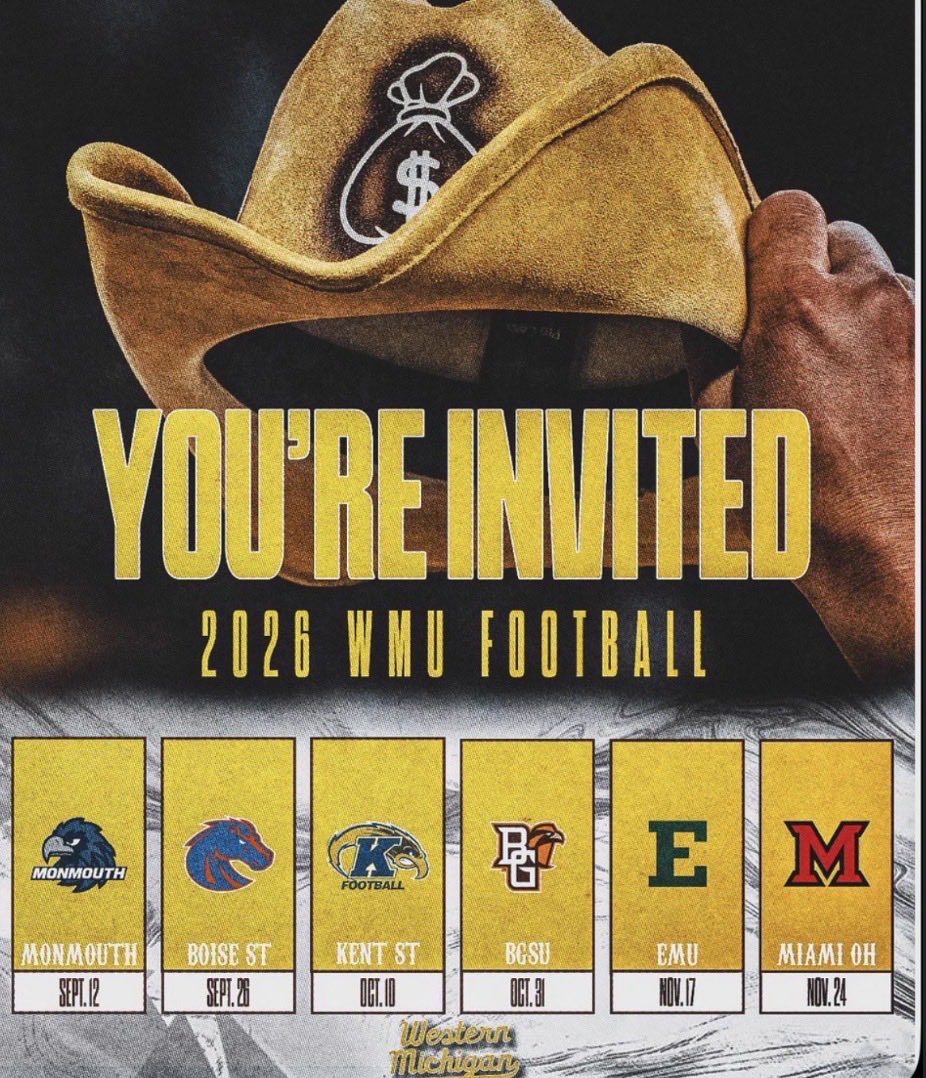 ChristianG10292's tweet photo. Thank you @WMU_Football for the game invite i’m looking forward to attending this game @TroyCollier_II @CoachSMorris @CoachTSaarnio @BHSREDDEVILFB @OrryHellenbrand https://t.co/SilYLPGhnI