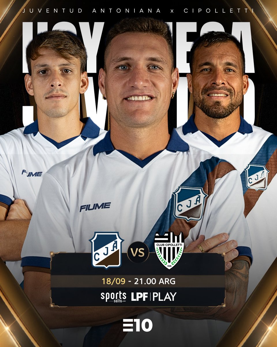 EquipoDiez's tweet photo. 🔵⚪🟤 ¡HOY JUEGA EL SANTO, Y LO VAS A VIVIR POR SPORTS SALTA Y RADIO 10!
🏆 #TorneoFederalA | #NonagonalB | Fecha 9
🆚 @ClubCipolletti
🗓️ Viernes 18/09
🕘 21H.
🏟️ Fray Honorato Pistoia
🏁 Rodrigo Rivero
🖥️ @SportsSalta
📻 @la10salta
#DaleSanto ⭐
