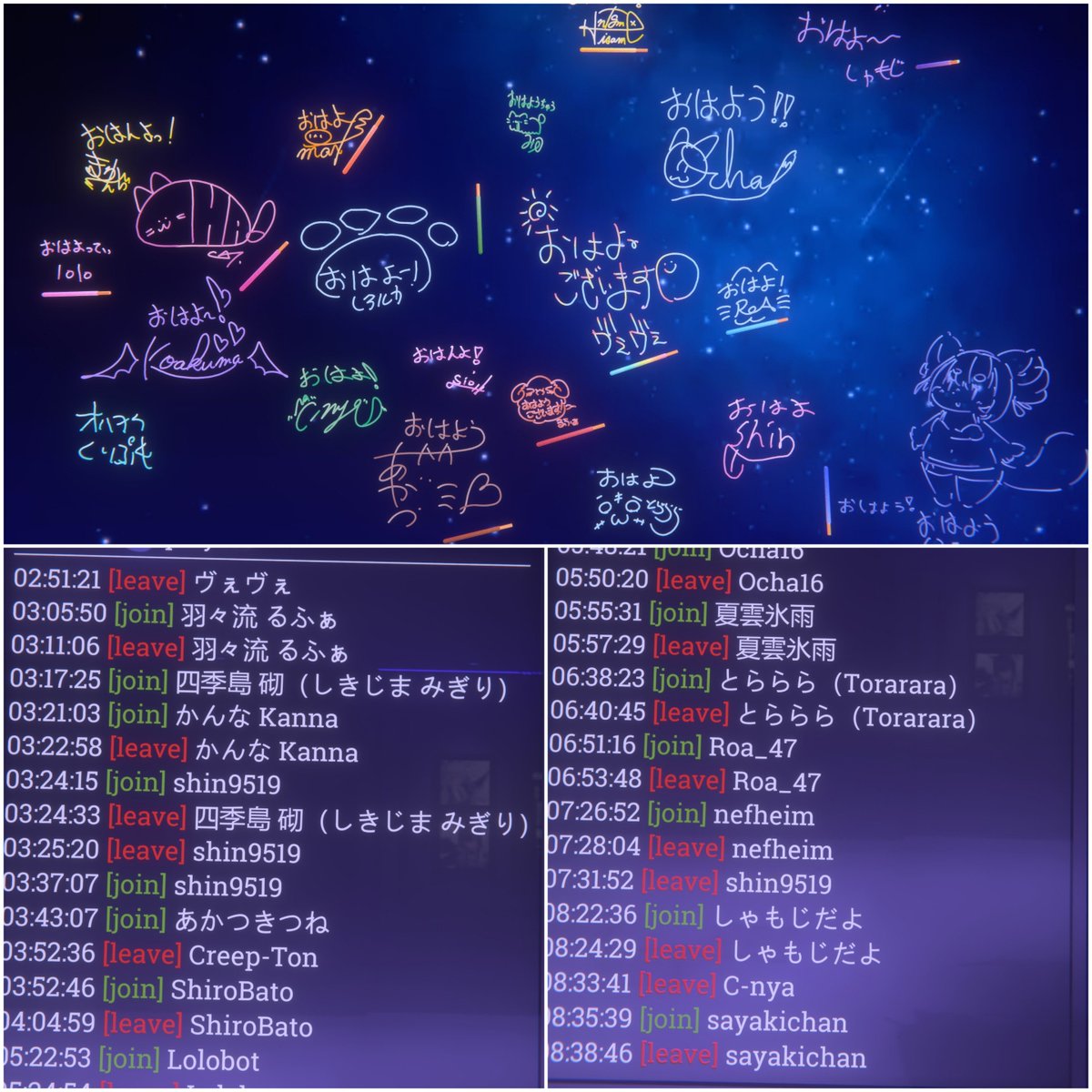 ShinonomeTomoyo's tweet photo. 夜勤明け＋日中作業→別ゲームからのぶいちゃだったので、いつもより早く眠さが💦
ﾌｱｧ～٩Ꮚ๑´ȏ｀๑Ꮚ۶～ｧ…

もっと遊びたかったけどフレン���のススメもあり、就寝💤
今夜も沢山の方が逢いに来てくれていました♪
来訪＆書き置き、添い寝もありがと〜💕✨
💓Ꮚ˚๑ ᷇ 𖥦 ᷆๑Ꮚ⌒💕

#灰島
#VRChat https://t.co/nlqjMyMSnB