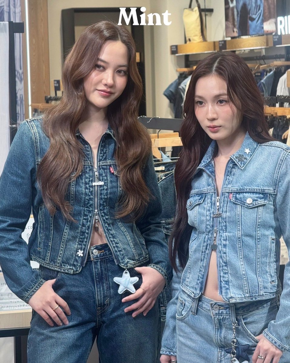 OneilyMusic's tweet photo. Freen Sarocha with Love at the media preview of the Levi’s x ROSÉ collection launch. https://t.co/rf9cILZKsT