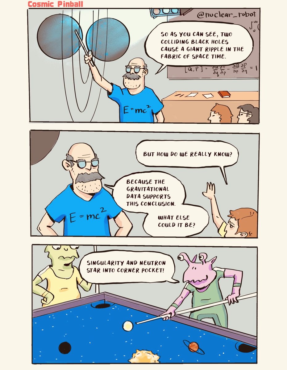 nuclearobot's tweet photo. “Gravitational Billiards”

#webcomic #comic #scificomics #cosmicpinball #blackholes https://t.co/abOomHRwCQ