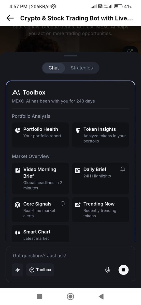 Aadyan_'s tweet photo. @MEXC_SriLanka My favorite feature of MEXC AI is the Portfolio Analysis &amp; Core Signals in the AI Toolbox! Having real-time market alerts and portfolio health tracking in one place makes managing crypto positions so fast and easy.

#Tradingtakestwo #MEXCAI https://t.co/0iSSHB1Qn1