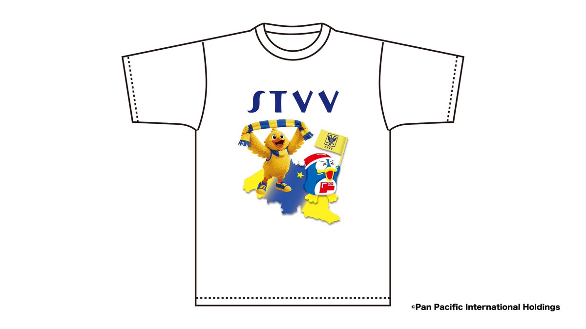STVV_JP's tweet photo. ˗ˏˋ 🌟ドンペン × シント＝トロイデンVV 
　　　　　　　　　　コラボグッズ発売決定⭐️ ˊˎ˗
ドン・キホーテ様の店舗で
『ドン・キホーテ × シント＝トロイデンVV』の
コラボTシャツが明日9月19日(土)から発売👕
Tシャツは２種類販売されます‼️

👕①ドンペン × ビンキー Tシャツ
表面：ドンペンと
シント＝トロイデンVVマスコット『ビンキー』
👕②ドンペン × STVV Tシャツ
表面：シント＝トロイデンVVロゴ
裏面：ドンペン
裏面：無地
価格：2,859円（税込)
　　　
🏬販売店舗🏬
🗺️関東
　●西友行徳店（千葉県市川市）
　●京王堀之内店（東京都八王子市）
　●町田駅前店（東京都町田市）
　●秋葉原店（東京都千代田区）
　●所沢宮本町店（埼玉県所沢市）
　●MEGA青葉台店（神奈川県横浜市）
🗺️東海
　●MEGA新安城店（愛知県安城市）
 🗺️関西
　●和泉店（大阪府和泉市）
　●MEGA交野店（大阪府交野市）
　●道頓堀店（大阪府大阪市）
　●MEGA新世界店（大阪府大阪市）

ぜひ上記ドン・キホーテ店舗に
お立ち寄りください🚶

#STVV #シントトロイデン #ドン・キホーテ #ドンペン