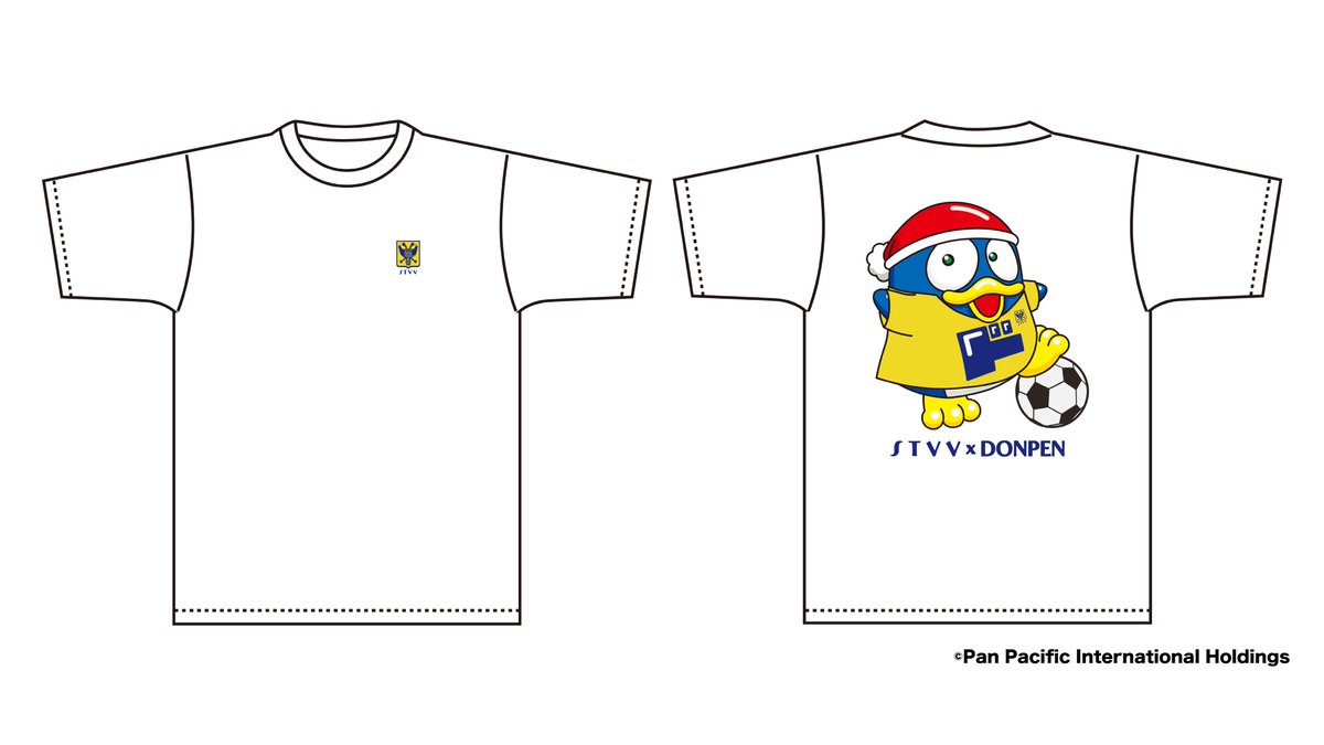STVV_JP's tweet photo. ˗ˏˋ 🌟ドンペン × シント＝トロイデンVV 
　　　　　　　　　　コラボグッズ発売決定⭐️ ˊˎ˗
ドン・キホーテ様の店舗で
『ドン・キホーテ × シント＝トロイデンVV』の
コラボTシャツが明日9月19日(土)から発売👕
Tシャツは２種類販売されます‼️

👕①ドンペン × ビンキー Tシャツ
表面：ドンペンと
シント＝トロイデンVVマスコット『ビンキー』
👕②ドンペン × STVV Tシャツ
表面：シント＝トロイデンVVロゴ
裏面：ドンペン
裏面：無地
価格：2,859円（税込)
　　　
🏬販売店舗🏬
🗺️関東
　●西友行徳店（千葉県市川市）
　●京王堀之内店（東京都八王子市）
　●町田駅前店（東京都町田市）
　●秋葉原店（東京都千代田区）
　●所沢宮本町店（埼玉県所沢市）
　●MEGA青葉台店（神奈川県横浜市）
🗺️東海
　●MEGA新安城店（愛知県安城市）
 🗺️関西
　●和泉店（大阪府和泉市）
　●MEGA交野店（大阪府交野市）
　●道頓堀店（大阪府大阪市）
　●MEGA新世界店（大阪府大阪市）

ぜひ上記ドン・キホーテ店舗に
お立ち寄りください🚶

#STVV #シントトロイデン #ドン・キホーテ #ドンペン