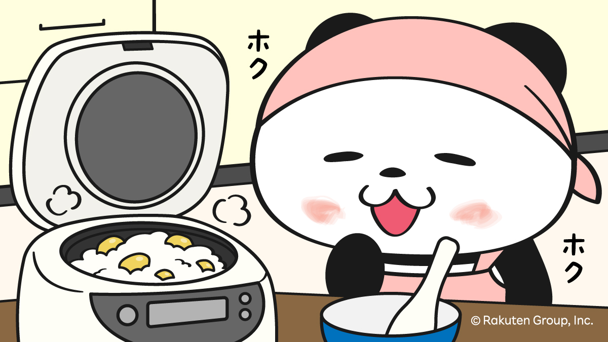 Rakuten_Panda's tweet photo. 今夜は栗ご飯！ホクホク #お買いものパンダ https://t.co/NlCFsFSRqa