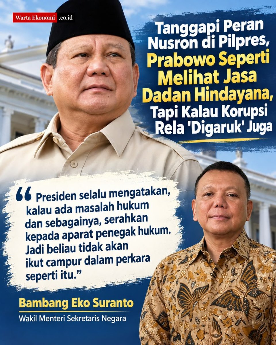 ifanfirmans's tweet photo. Isu pemberantasan korupsi kembali menjadi perhatian, dengan penekanan pada penegakan hukum yang tegas dan transparan. #PrabowoSikatKoruptor https://t.co/VB8Bgufa15