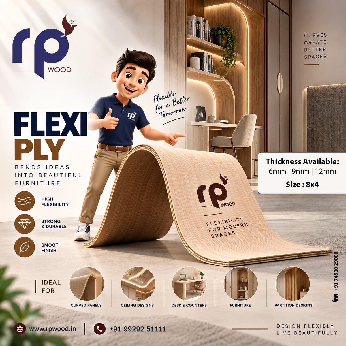 ibais_wooden's tweet photo. RP WOOD PRODUCTS PVT. LTD.-AJMER
Premium Collection of Plywood, Veneer,Block-Board, Flush Door,Veneer Edge Banding Tape & Many More
For enquiry via WhatsApp click
https://t.co/P2lXhyDRFg
9257108295
#RPWood #RPWoodProducts #RPWoodply #Flexiply #Flexibleplywood
.
@ibais_wooden https://t.co/DfEtTjQPPC