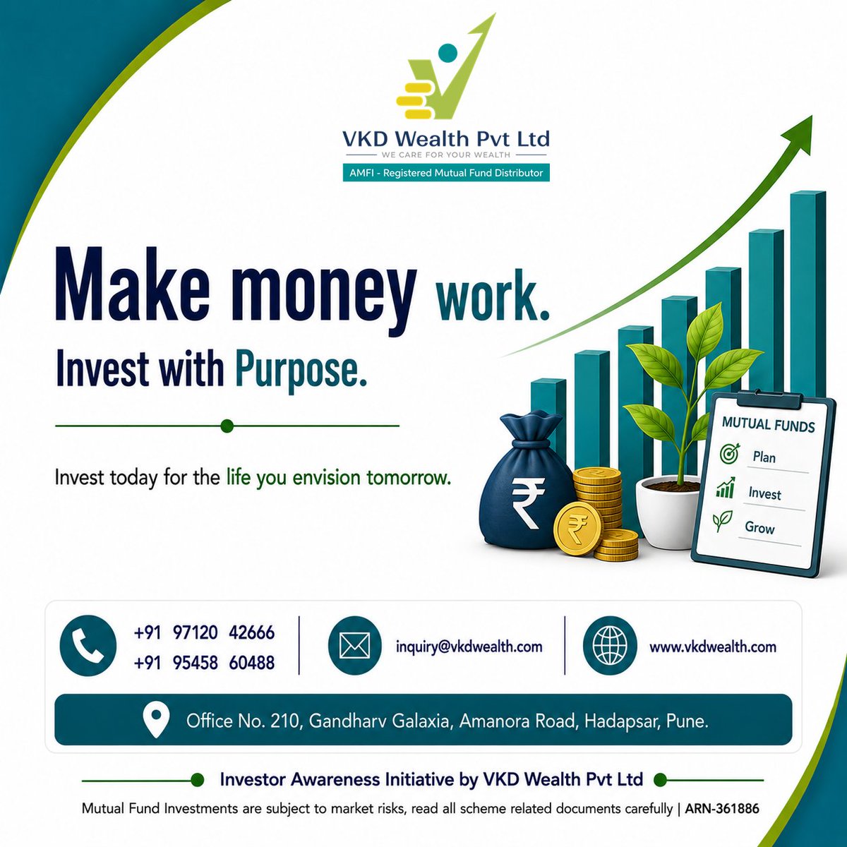 VkdWealth's tweet photo. Invest today for the life you envision tomorrow.
#MakeMoneyWork #InvestWithPurpose #AchieveGoal #BetterTomorrow #MutualFunds #Insurance #VkdWelath https://t.co/yG0K8WydNQ