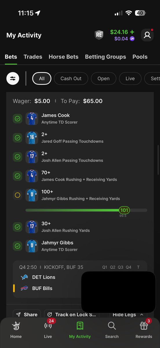 mayonaze111's tweet photo. @DK_Assist Hi, Gibbs has been over 100 yards for nearly two quarters and it’s still not finalized my win? Why the delay? https://t.co/b1NbKCWtTe