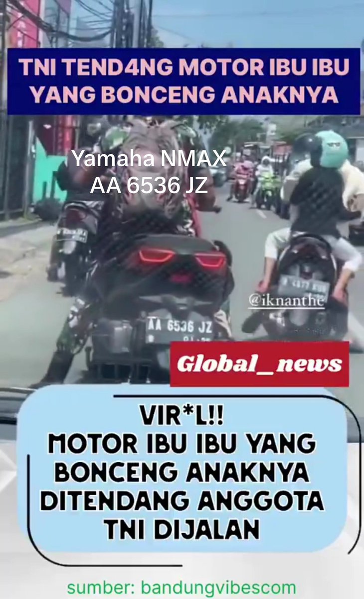 FaiNomady's tweet photo. @gimbot75 Tolong @Puspen_TNI tertibkan anggota anda, menendang rakyat.
Motor Yamaha NMAX plat AA 6536 JZ. https://t.co/eP8EafIcRa