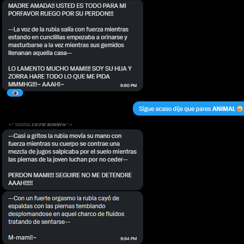 PrincesaDaisyRP's tweet photo. >🩷: Un 🅒🅤🅛🅘🅣🅞 desobediente merece un ⒸⒶⓈⓉⒾⒼⓄ candente! 🤭

Mi querida niña~👧 @JuneSnowBunny la 𝙀𝙎𝙏𝙐𝘿𝙄𝙊𝙎𝘼-𝙀𝘿𝙄𝙏𝙊𝙍𝘼-𝙏𝙄𝙈𝙄𝘿𝘼 CHIQUILLA de mami~🔥 Se equivocó al entregar su ＶＩＲＧＩＮＩＤＡＤ a otras manos! 😥👀

¡Creo que aprendió la lección~! https://t.co/oZfKb2MDEH