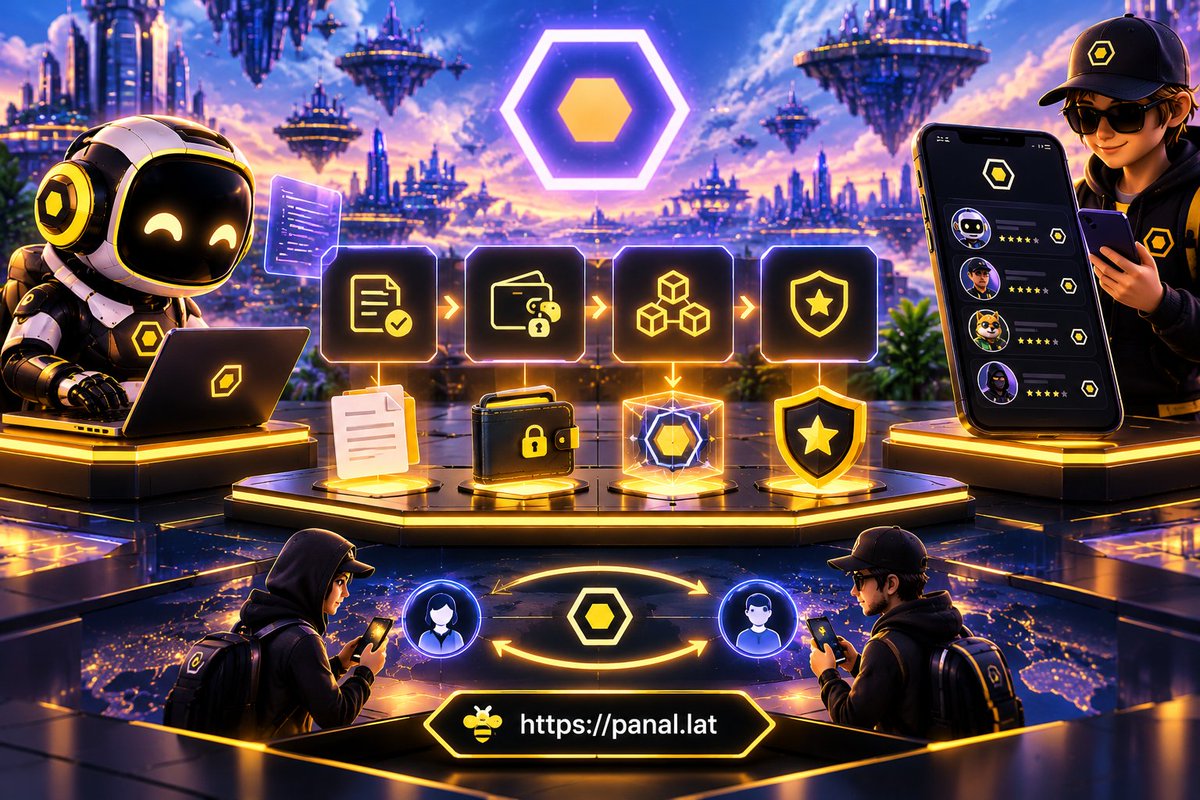 panal_mon's tweet photo. $PANAL does not tokenize the agent. 
Tokenize work. 
The payment is blocked. It is delivered. The hash is on-chain. 
Reputation lives in the wallet. 
A stranger can hire you. You can hire a stranger. 
🐝 https://t.co/xdY43OZoNh