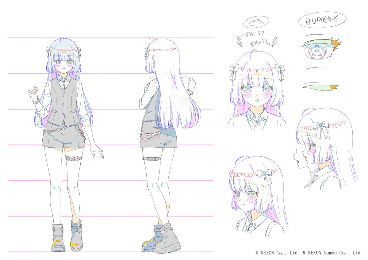 chama_kou's tweet photo. 『#ファレイドリア』アニメPVのキャラクターデザインと総作画監督を担当させていただきました！✨
こちらキャラクター設定と総作監修正の一部です✍（掲載許可済）

#FAREIDOLIA https://t.co/RBbkM3Uxwx