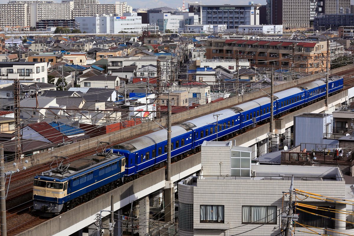 Syas's tweet photo. 500番台は寝台車が似合う。
 #みんなで開催するEF65展示会 https://t.co/68pHx116JH