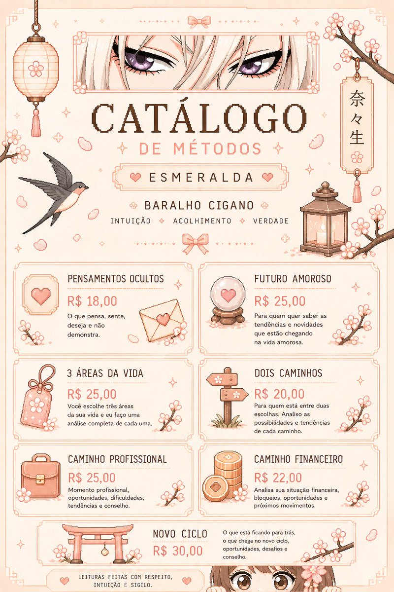 Esmeraldacigan7's tweet photo. 🔮✨️MESA ABERTA
As cartas podem trazer novos caminhos,respostas e direcionamentos para o seu momento.🃏❤️
📲Tiragens pelo WhatsApp:https://t.co/ZwqeV1XnOA
💌atendimento imediato
#Cartomancia #freecard #LeituraDeCartas #viral #tarotw #tarot #thead previsões promoção #loatwt https://t.co/KDv4c4IQPF
