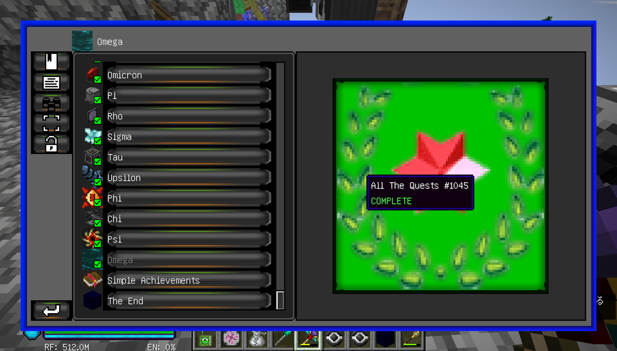 256Naop_2nd's tweet photo. 初のmodpack、Project Ozone3 mode:Normal、クリアしたぜいぇーい
錬金大全作るのもっと後にすればよかったぜ https://t.co/OoI1vTfoE4