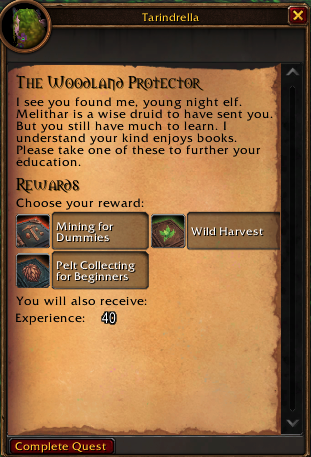 Wow4everupdates's tweet photo. Interesting little profession boosting quest to start the game. https://t.co/OqnlUpQRFb
